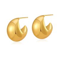 Brass Stud Earring, 18K gold plated, fashion jewelry & for woman, golden 