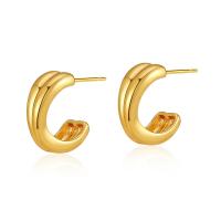 Brass Stud Earring, 18K gold plated, fashion jewelry & for woman, golden 