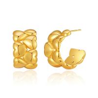 Brass Stud Earring, 18K gold plated, fashion jewelry & for woman, golden 