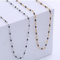 Stainless Steel Jewelry Necklace, 304 Stainless Steel, plated, fashion jewelry & Unisex & enamel 2mm Approx 16.54 Inch 