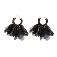 Fashion Create Jewelry Earring, Chiffon, with Seedbead & Zinc Alloy, Flower, handmade, Bohemian style & for woman 