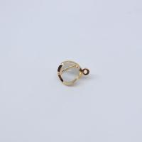 Кулоны из кошачего глаза, Латунь, с кошачий глаз, 14K плакирование железом, DIY, 8mm, отверстие:Приблизительно 1.2mm, продается PC