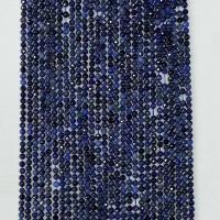 Single Gemstone Beads, Natural Stone, Round, natural & faceted, blue Approx 14.96 Inch 