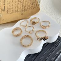 Zink-Legierung Ring Set, Zinklegierung, goldfarben plattiert, 7 Stück & Modeschmuck & für Frau, verkauft von setzen