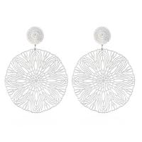 Zinc Alloy Drop Earring, silver color plated, fashion jewelry & for woman & hollow 