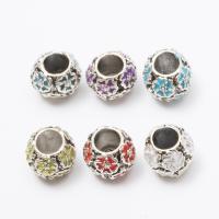 Enamel Zinc Alloy European Beads, barrel, antique silver color plated, DIY Approx 