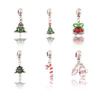 European Christmas Pendant, Zinc Alloy, silver color plated, DIY & enamel 11-30mm, Approx 