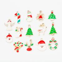 Zinc Alloy Christmas Pendants, gold color plated, DIY & enamel & hollow 10-20mm, Approx 