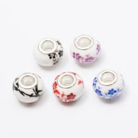 Revestimiento Porcelana bolas, con metal, Linterna China, chapado en color de plata, Bricolaje & diferentes patrones para la opción, más colores para la opción, 10-20mm, aproximado 100PCs/Bolsa, Vendido por Bolsa