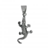 Pendentifs d'animaux en acier inoxydable , acier inoxydable 316L, crocodile, Vintage & pour homme, couleur originale Vendu par PC