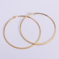 Boucle d'oreille en acier inoxydable Hoop, Acier inoxydable 304, Plaqué or 18K, bijoux de mode & normes différentes pour le choix & pour femme, doré, Vendu par paire