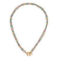 Stainless Steel Jewelry Necklace, 304 Stainless Steel, three layers & for woman & enamel Approx 19.69 Inch 