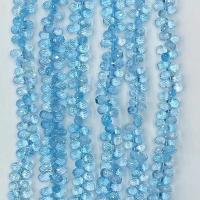 Single Gemstone Beads, Topaze, Teardrop, natural & faceted, light blue Approx 14.96 Inch 