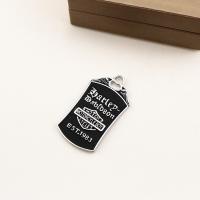 Zinc Alloy Enamel Pendants, silver color plated, vintage & DIY, black 