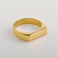 Anillo de dedo de acero Titanium de, Partículas de acero, chapado en oro real, diverso tamaño para la opción & para hombre, 5x2mm, tamaño:5-10, Vendido por UD