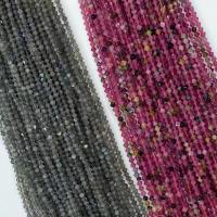 Single Gemstone Beads, Tourmaline, with Labradorite, Saucer, natural, faceted 4mm Approx 14.96 Inch 