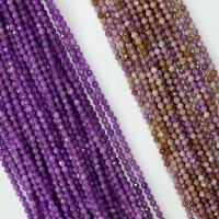 Single Gemstone Beads, Natural Lepidolite, Round, natural  & faceted, purple Approx 14.96 Inch 