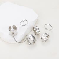 Zink-Legierung Ring Set, Zinklegierung, silberfarben plattiert, 5 Stück & Modeschmuck & für Frau, verkauft von setzen