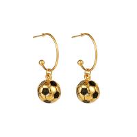 Boucles d'oreilles en acier titane, bijoux de mode & pour femme & émail, doré Vendu par paire