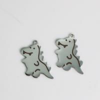 Edelstahl Anhänger, 304 Edelstahl, Dinosaurier, poliert, Niedlich & DIY, originale Farbe, 15x25x1.3mm, verkauft von PC