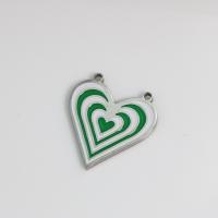 Enamel Stainless Steel Pendant, 304 Stainless Steel, Heart, DIY 