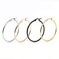 Boucle d'oreille en acier inoxydable Hoop, poli, normes différentes pour le choix & pour femme, plus de couleurs à choisir, Vendu par paire