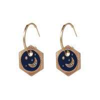 boucle d'oreille de goutte en Zinc Alloy et Émail  , alliage de zinc, Placage de couleur d'or, bijoux de mode & pour femme & émail & avec strass Vendu par paire