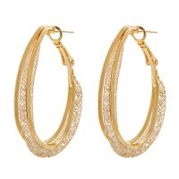 Zinc Alloy Hoop Earring, gold color plated, fashion jewelry & for woman 