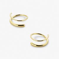 Boucles d'oreilles en acier titane, Placage ionique sous vide, pour femme, doré, 13mm, Vendu par paire