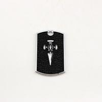 Zinc Alloy Jewelry Pendants, Rectangle, plated, vintage & DIY, black 