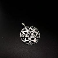 Zinc Alloy Jewelry Pendants, Flat Round, antique silver color plated, vintage & DIY & hollow 