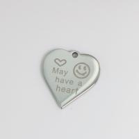 Stainless Steel Heart Pendants, 304 Stainless Steel, polished, DIY 