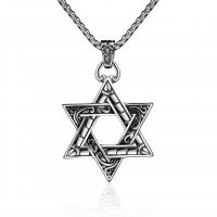 Collier de bijoux de titane, Acier titane, Hexagram, Vintage & pour homme, argent cm, Vendu par PC