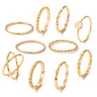 Zink-Legierung Ring Set, Zinklegierung, goldfarben plattiert, 10 Stück & Modeschmuck & für Frau, goldfarben, verkauft von setzen