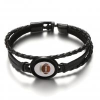 PU Leather Cord Bracelets, with Zinc Alloy, fashion jewelry & multilayer & Unisex Approx 8.27 Inch 