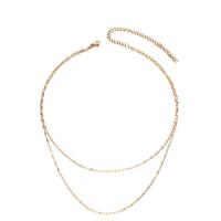 Collier de mode Multi couche, Acier inoxydable 304, avec 3.94inch chaînes de rallonge, Double couche & bijoux de mode & pour femme, plus de couleurs à choisir Environ 13.78 pouce, Environ 15.75 pouce, Vendu par brin