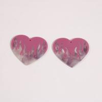 Acrylic Jewelry Pendant, Heart, printing, DIY 