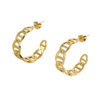 Boucles d'oreilles en acier titane, Plaqué or 18K, bijoux de mode & pour femme, doré, 23mm, Vendu par paire