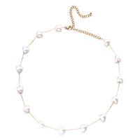 Collier de perles en plastique, Acier inoxydable 304, avec perle de plastique, avec 3.94inch chaînes de rallonge, coeur, bijoux de mode & pour femme, plus de couleurs à choisir, 8mm Environ 13.78 pouce, Vendu par brin