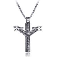 Collier de bijoux de titane, Acier titane, croix, poli, Vintage & pour homme, argent cm, Vendu par PC