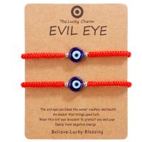 Evil Eye Bracelet Bijoux, cordon de polyester, avec chalumeau, Mauvais œil, fait à la main, 2 pièces & unisexe & réglable, plus de couleurs à choisir pouce, Vendu par fixé