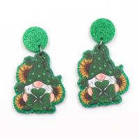 Acrylic Drop Earring, fashion jewelry & for woman, green 