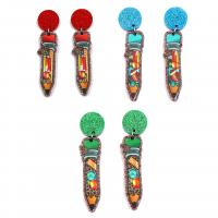 Acrylic Drop Earring, pencil, fashion jewelry & for woman 