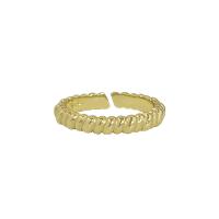 Anillo de Plata Ley, plata de ley 925, 18K chapado en oro, Estilo coreano & ajustable & para mujer, 3.33mm, tamaño:5.5, Vendido por UD