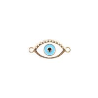 Zink-Legierung Evil Eye Anhänger, Zinklegierung, blöser Blick, goldfarben plattiert, DIY & Emaille & Doppelloch, 24x11mm, verkauft von PC