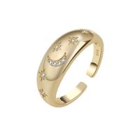 Cubic Zirconia Micro Pave Brass Finger Ring, plated, Adjustable & micro pave cubic zirconia & for woman 