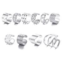 Zink-Legierung Ring Set, Zinklegierung, silberfarben plattiert, 10 Stück & Modeschmuck & unisex, verkauft von setzen