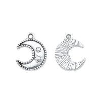 Zinc Alloy Jewelry Pendants, Moon, antique silver color plated, DIY, silver color Approx 