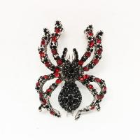 Broche de diamantes de imitación de la aleación de Zinc, con Perlas plásticas, Araña, chapado en color de plata, unisexo & diferentes estilos para la opción & esmalte & con diamantes de imitación, más colores para la opción, Vendido por UD