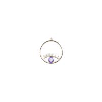 Zinc Alloy Evil Eye Pendant, gold color plated, DIY & enamel & hollow 